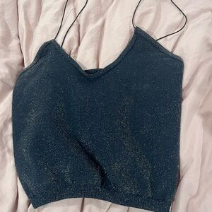 Free people Glittery crop top size M/L tight fitted runs small